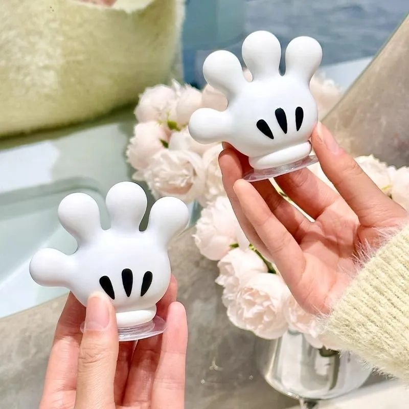 Mickey Palm Toothbrush Holder & Towel Hook Set – Suction Cup Bathroom Organizer, No-Drill Wall Mount Rack for Toothbrushes, Towels & Loofahs, Cute Disney-Inspired Decor